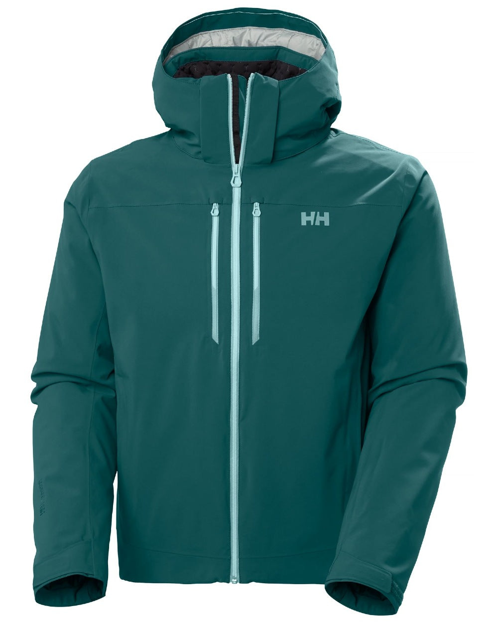 Dark Creek Coloured Helly Hansen Mens Alpha Lifaloft Insulated Ski Jacket on white background