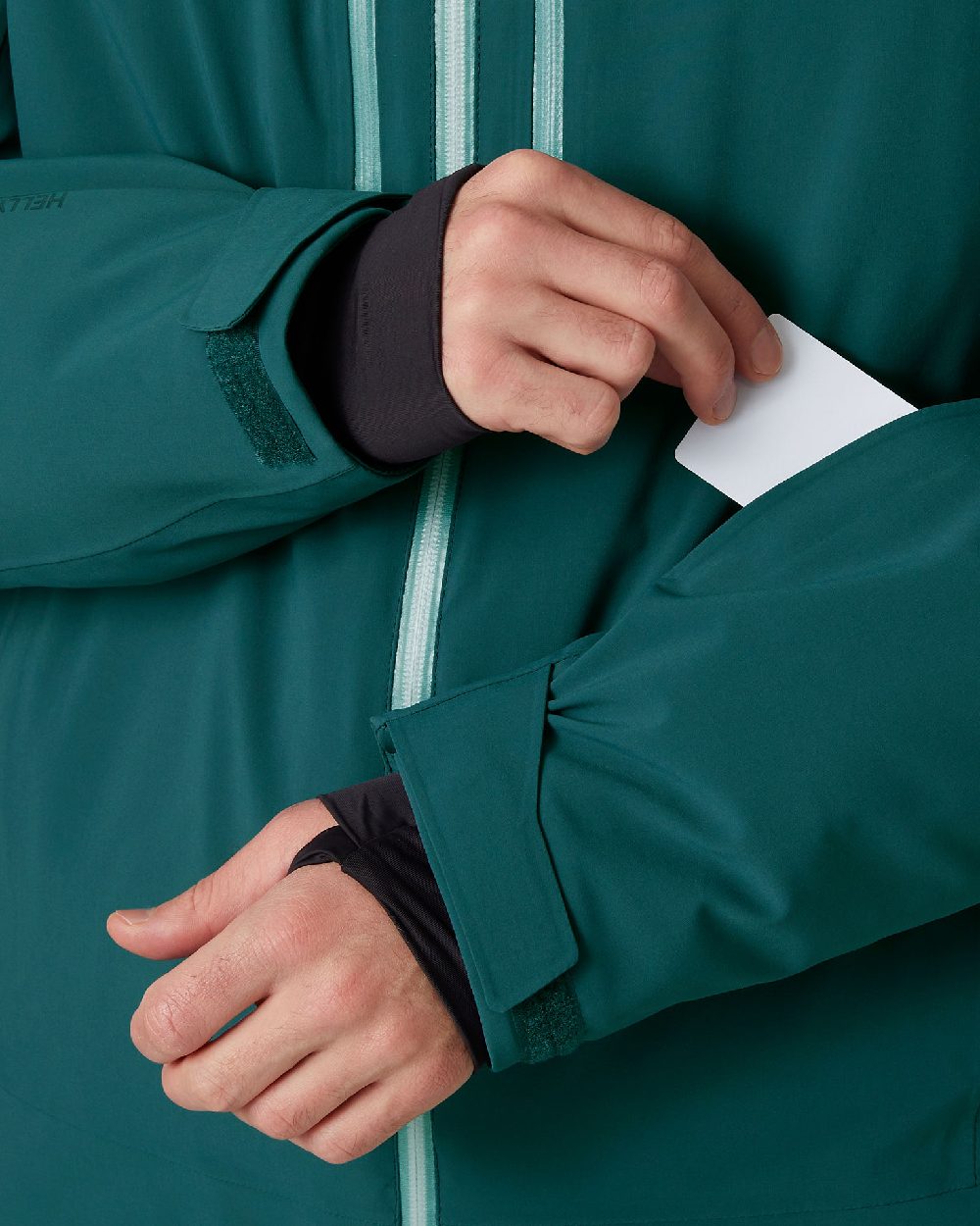 Dark Creek Coloured Helly Hansen Mens Alpha Lifaloft Insulated Ski Jacket on white background