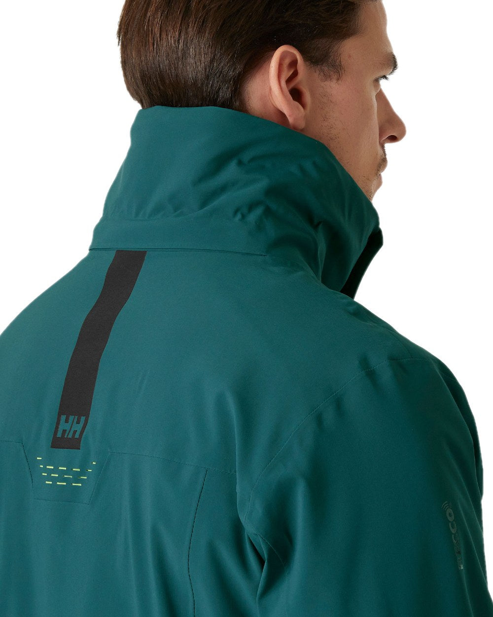 Dark Creek Coloured Helly Hansen Mens Alpha Lifaloft Insulated Ski Jacket on white background