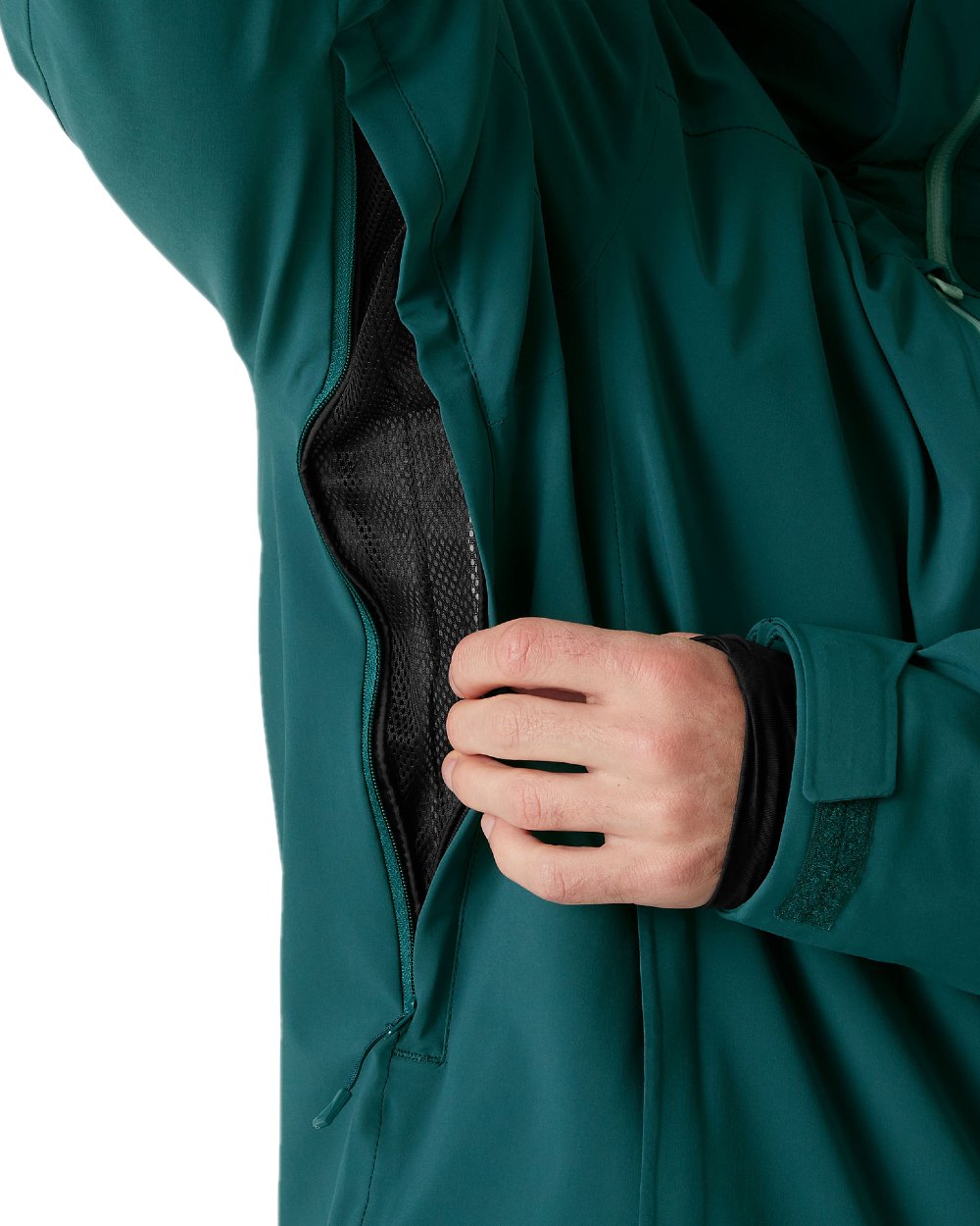 Dark Creek Coloured Helly Hansen Mens Alpha Lifaloft Insulated Ski Jacket on white background