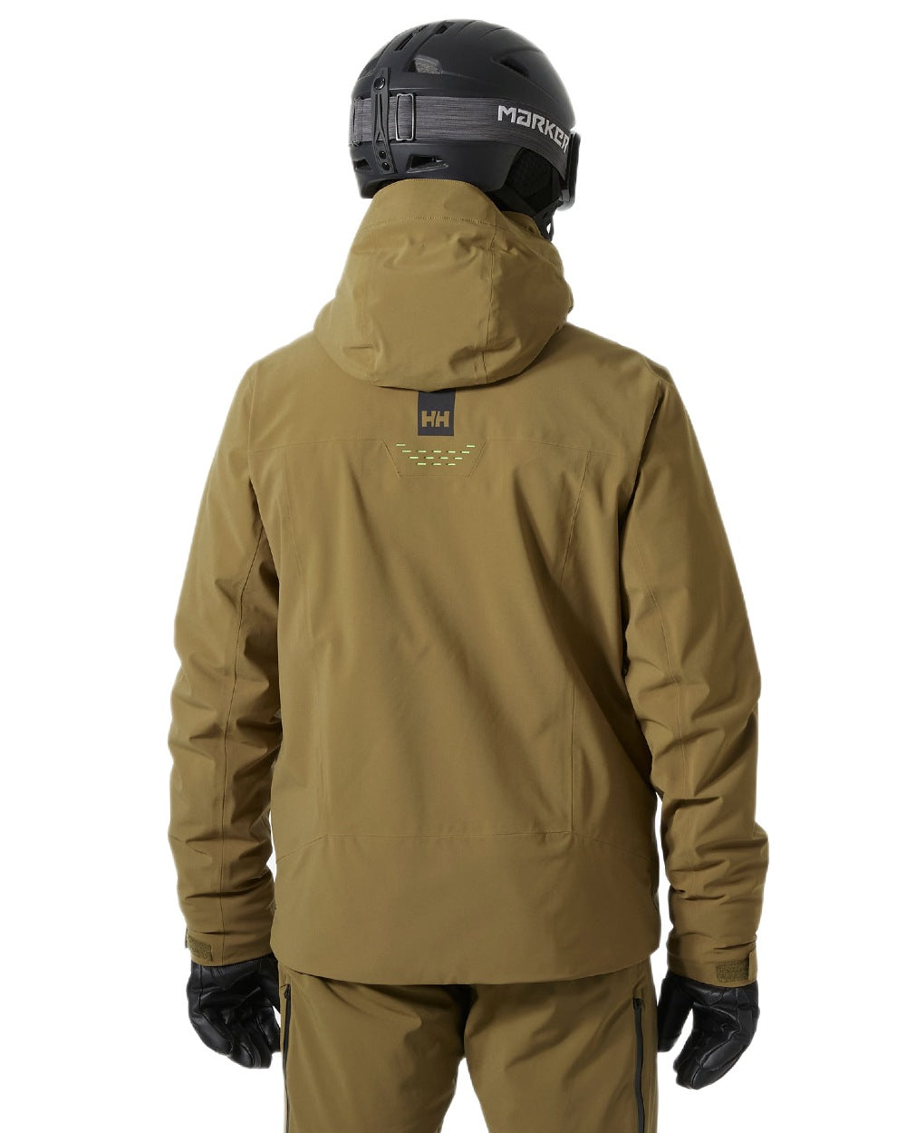 Sepia Coloured Helly Hansen Mens Alpha Lifaloft Insulated Ski Jacket on white background