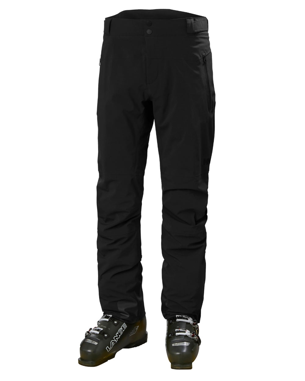 Black Coloured Helly Hansen Mens Alpha Lifaloft Insulated Ski Pants on white background