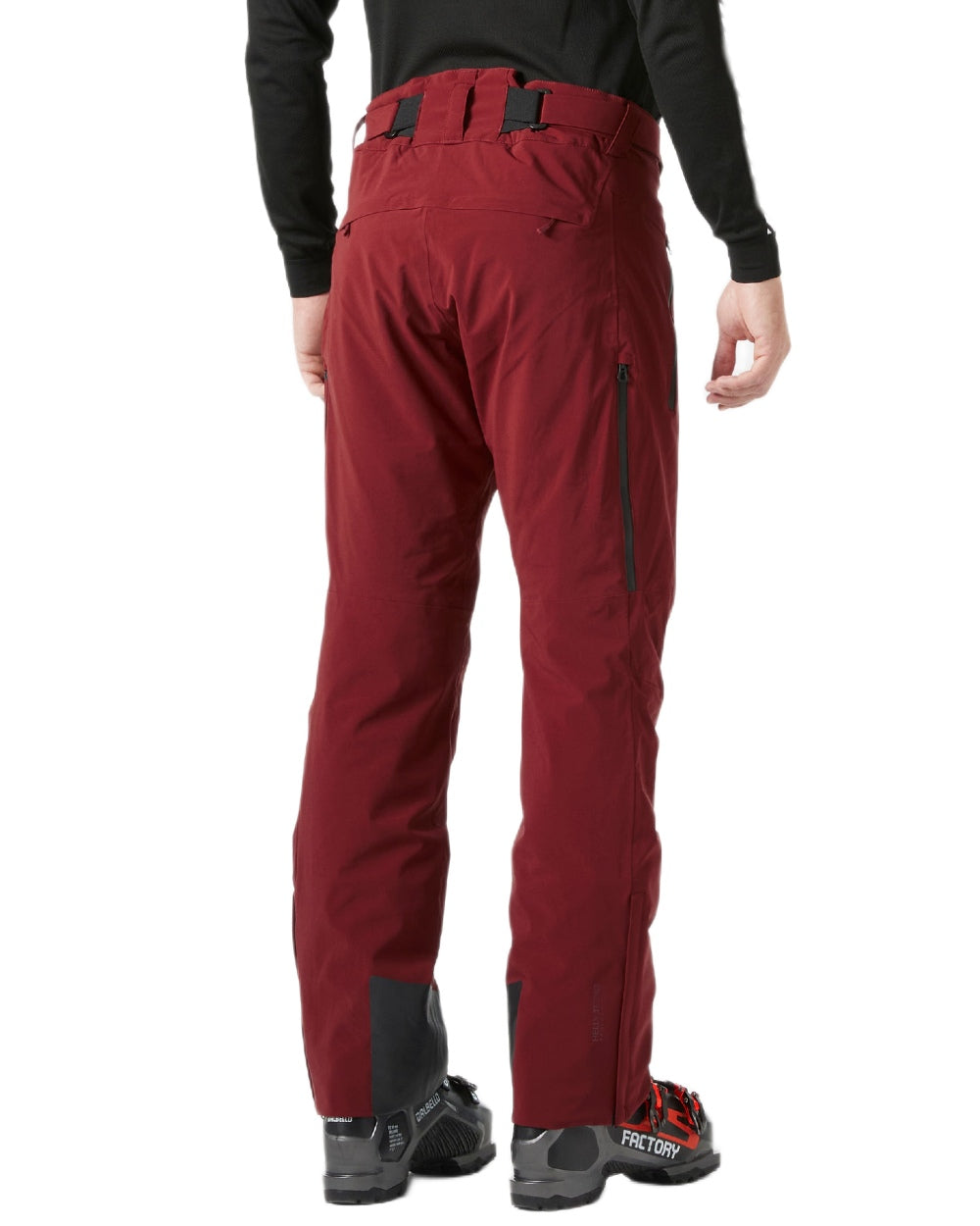 Mars Red Coloured Helly Hansen Mens Alpha Lifaloft Insulated Ski Pants on white background