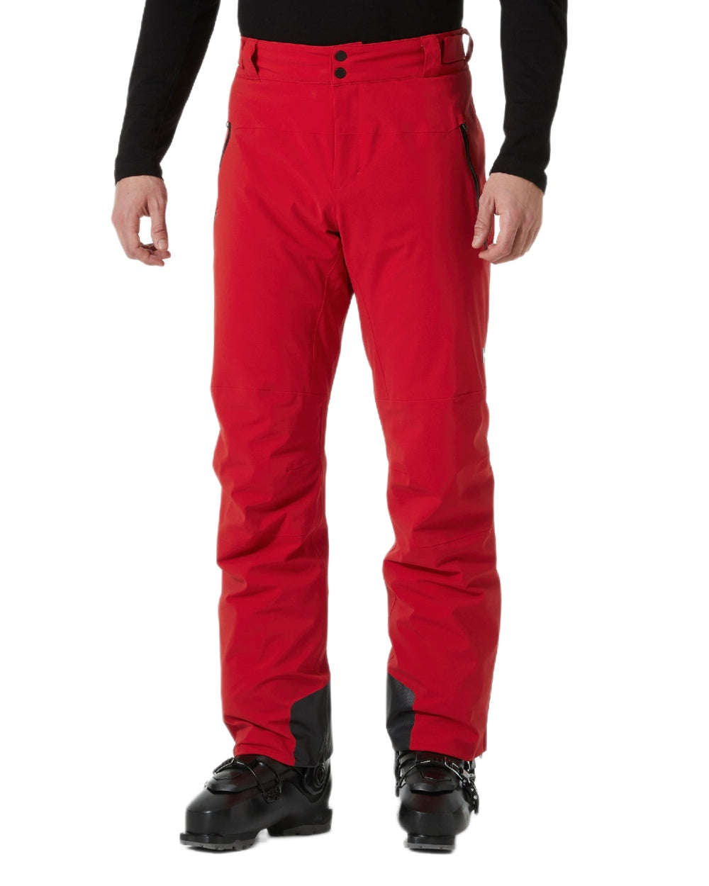 Red Coloured Helly Hansen Mens Alpha Lifaloft Insulated Ski Pants on white background