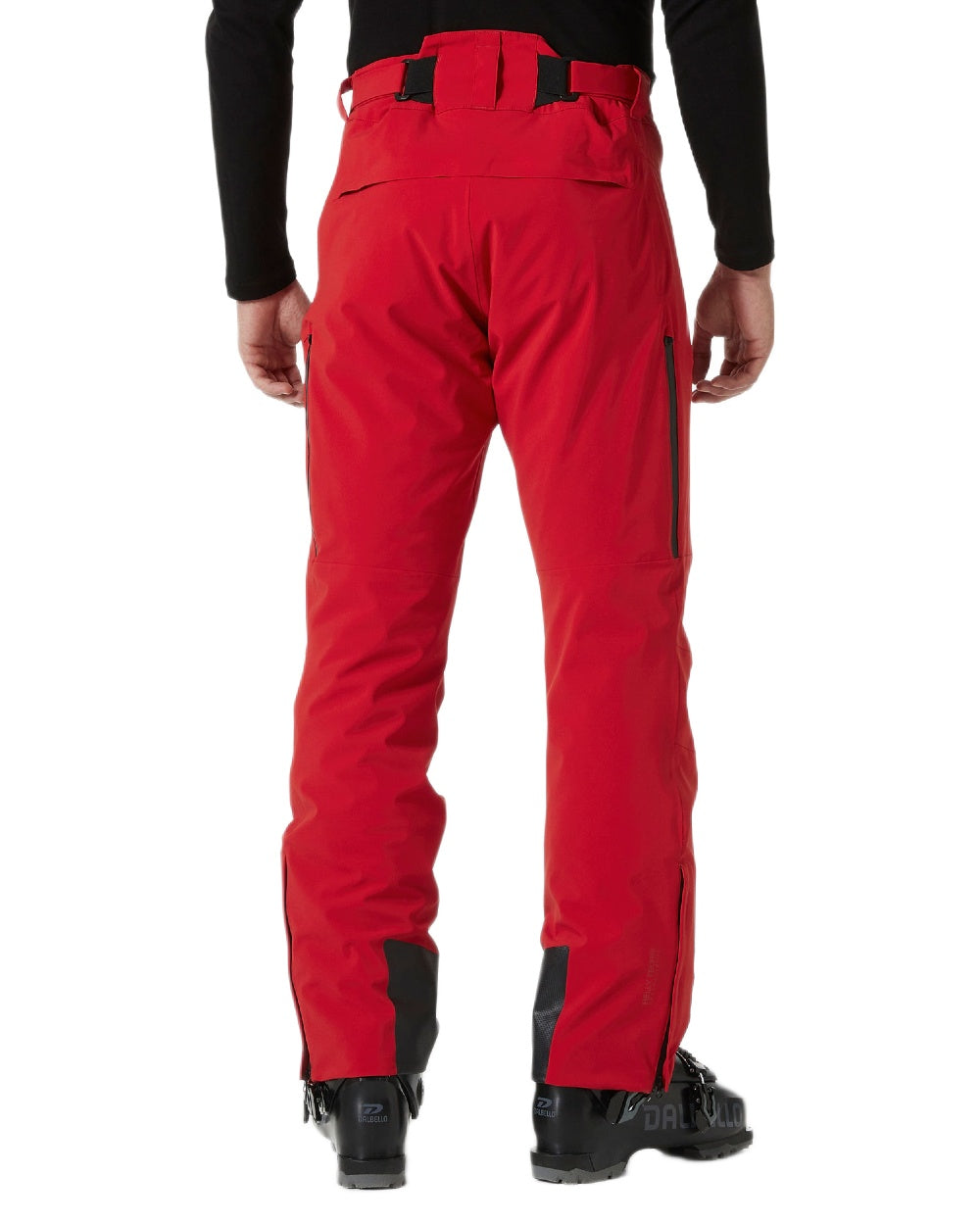 Red Coloured Helly Hansen Mens Alpha Lifaloft Insulated Ski Pants on white background