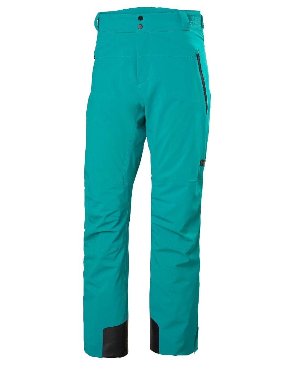 Signal Green Coloured Helly Hansen Mens Alpha Lifaloft Insulated Ski Pants on white background
