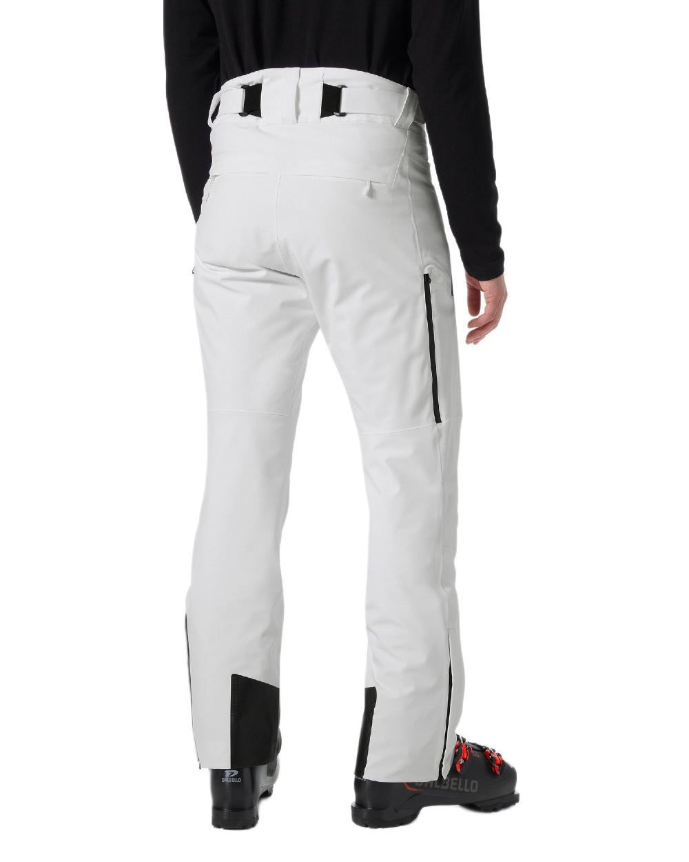 White Coloured Helly Hansen Mens Alpha Lifaloft Insulated Ski Pants on white background