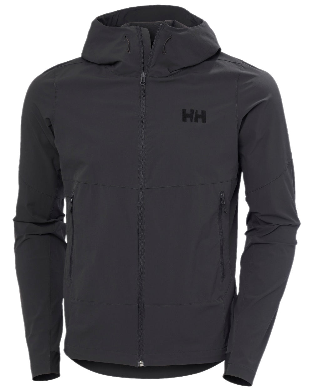 Ebony Coloured Helly Hansen Mens Blaze Hooded Softshell Jacket on white background