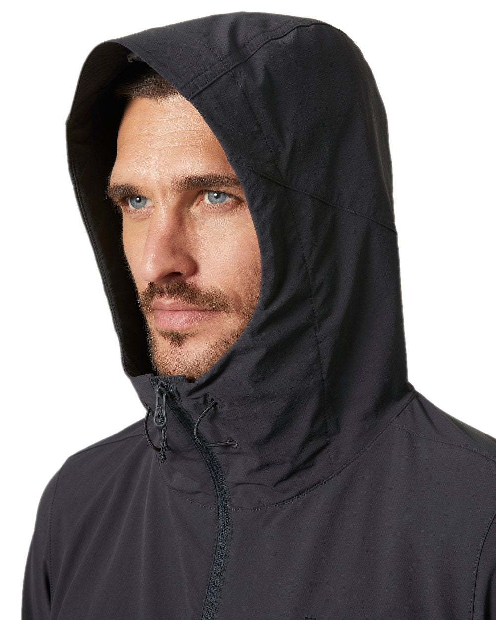 Ebony Coloured Helly Hansen Mens Blaze Hooded Softshell Jacket on white background