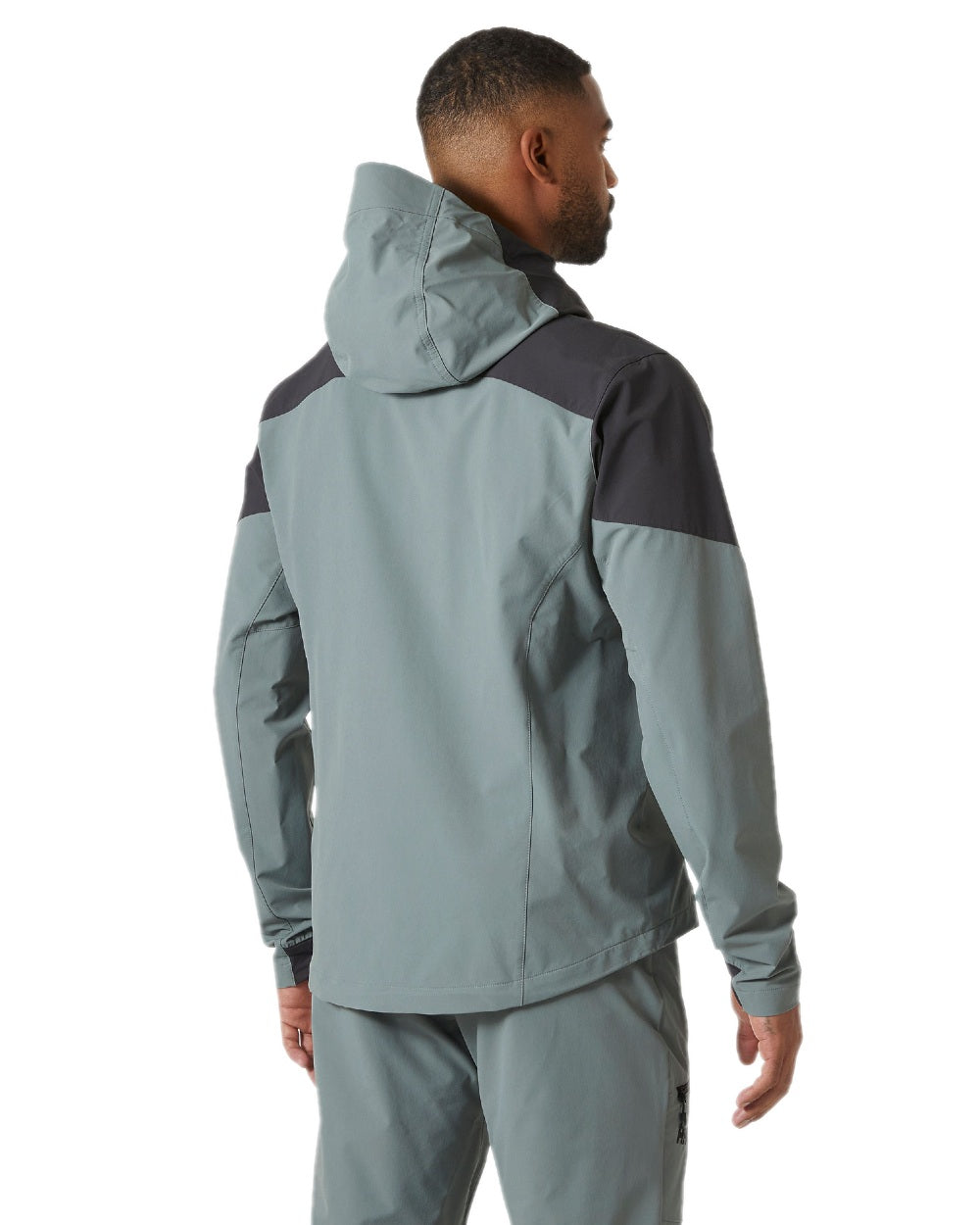 Grey Cactus Coloured Helly Hansen Mens Blaze Hooded Softshell Jacket on white background