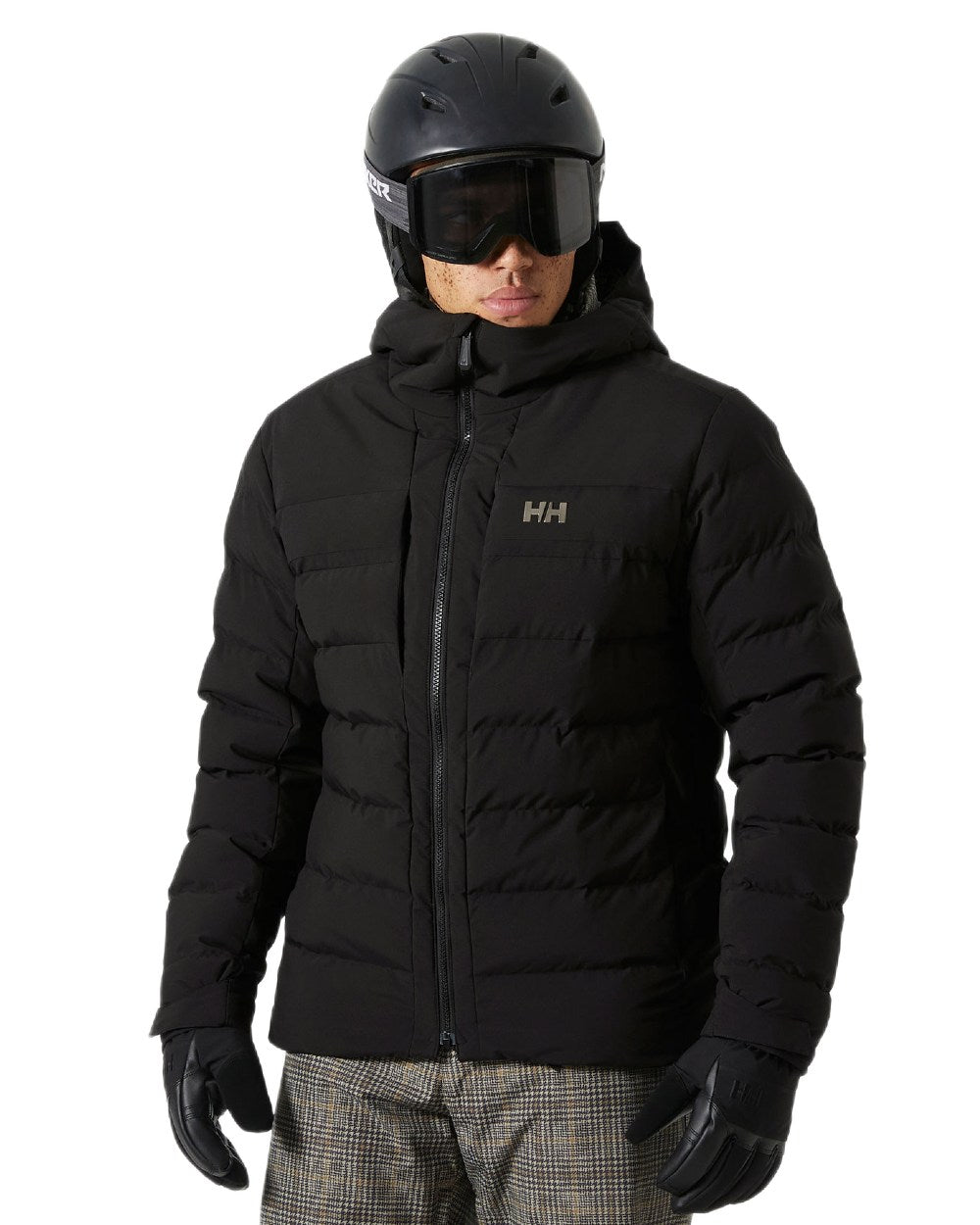 Black Coloured Helly Hansen Mens Bossanova Puffy 2.0 Jacket on white background