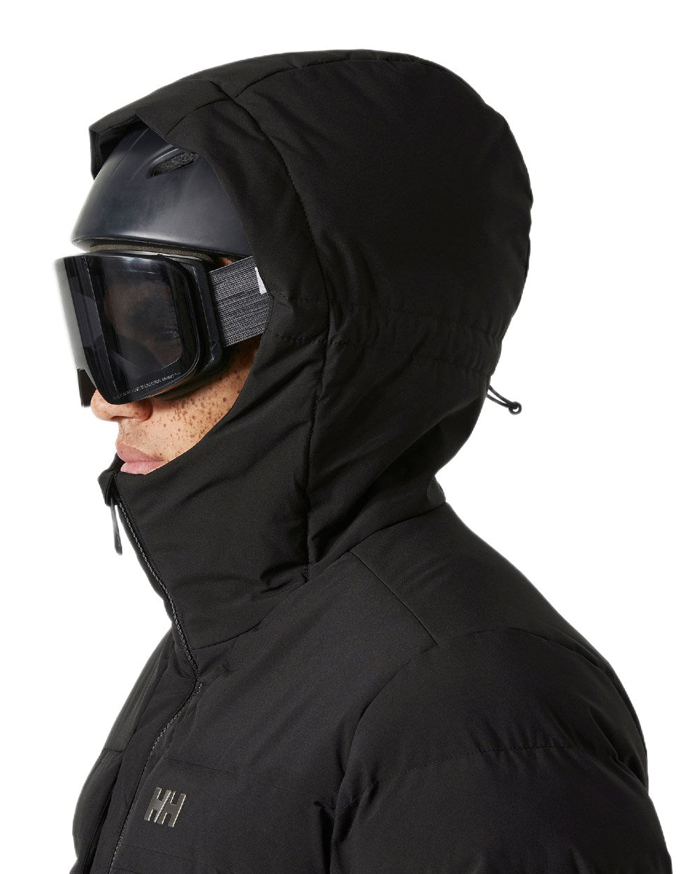 Black Coloured Helly Hansen Mens Bossanova Puffy 2.0 Jacket on white background