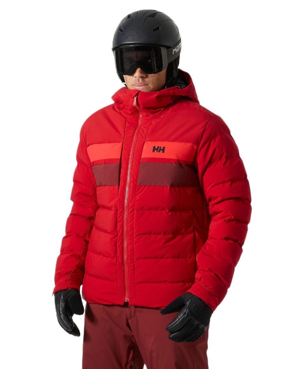 Red Coloured Helly Hansen Mens Bossanova Puffy 2.0 Jacket on white background
