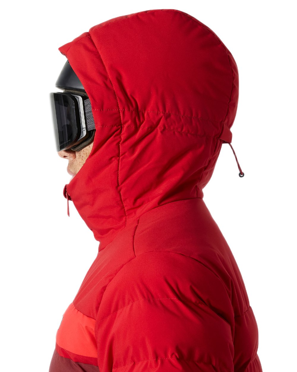 Red Coloured Helly Hansen Mens Bossanova Puffy 2.0 Jacket on white background