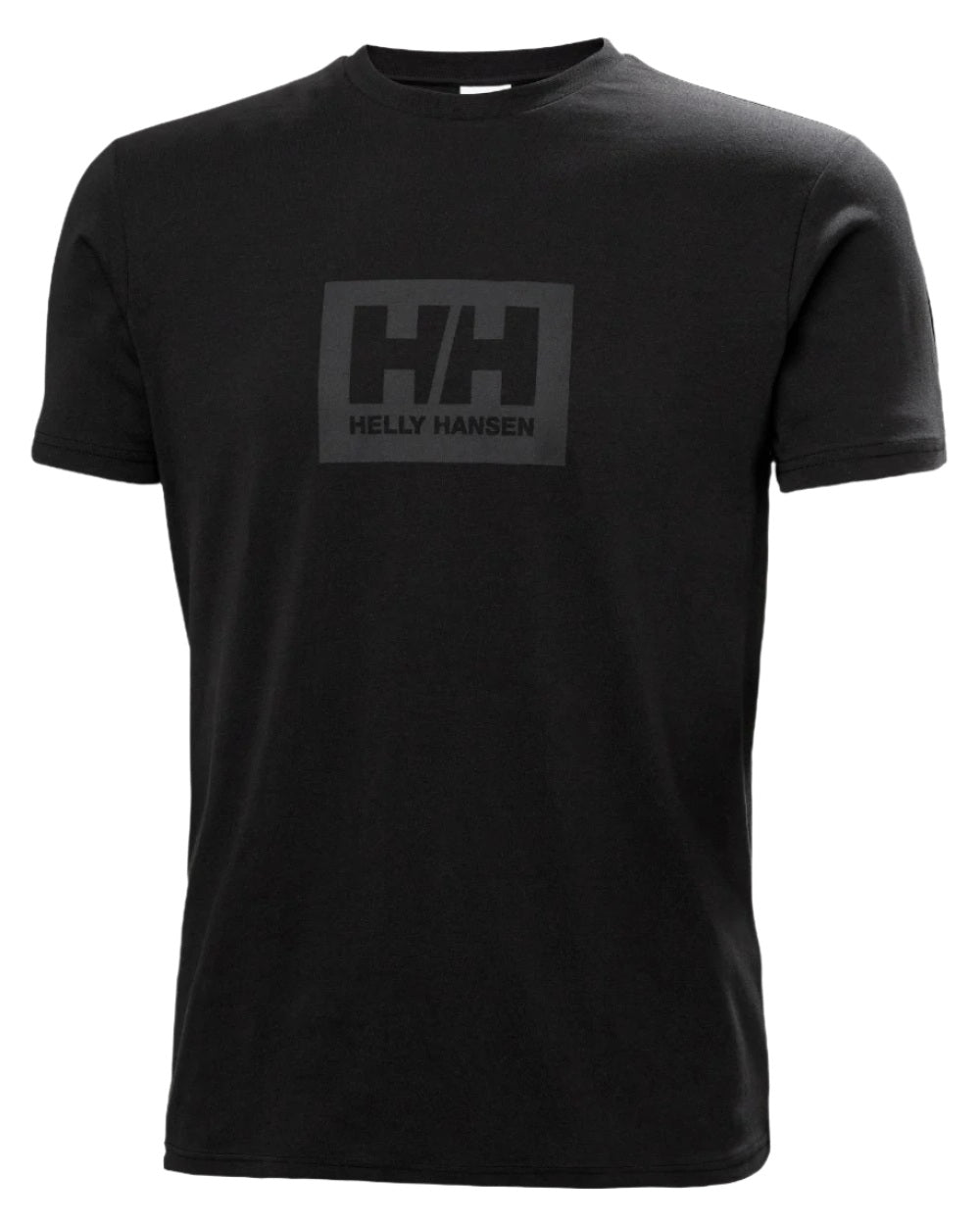 Black Helly Hansen Mens Box T-Shirt 2.0 on white background