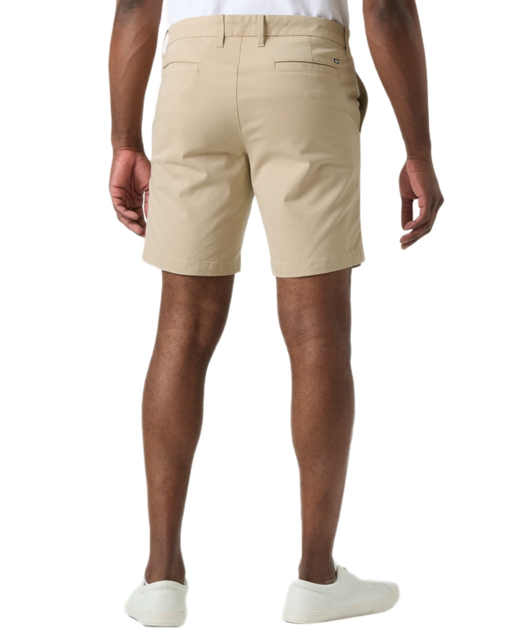 Khaki coloured Helly Hansen Mens Bryggen Chino Shorts on white background