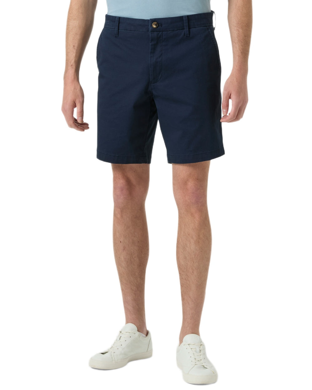 Navy coloured Helly Hansen Mens Bryggen Chino Shorts on white background