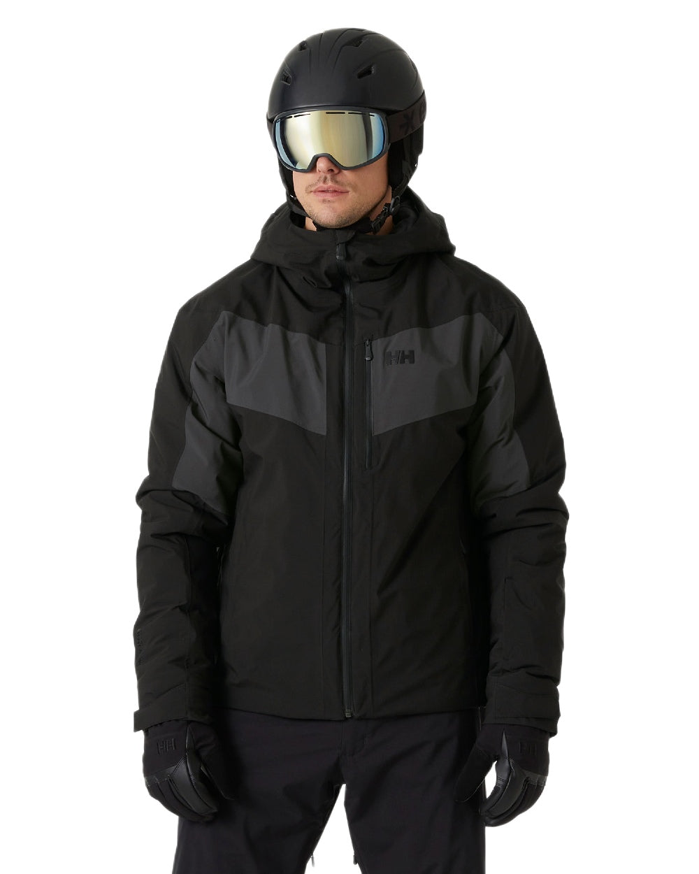 Black Coloured Helly Hansen Mens Carv Lifaloft 2.0 Jacket on white background