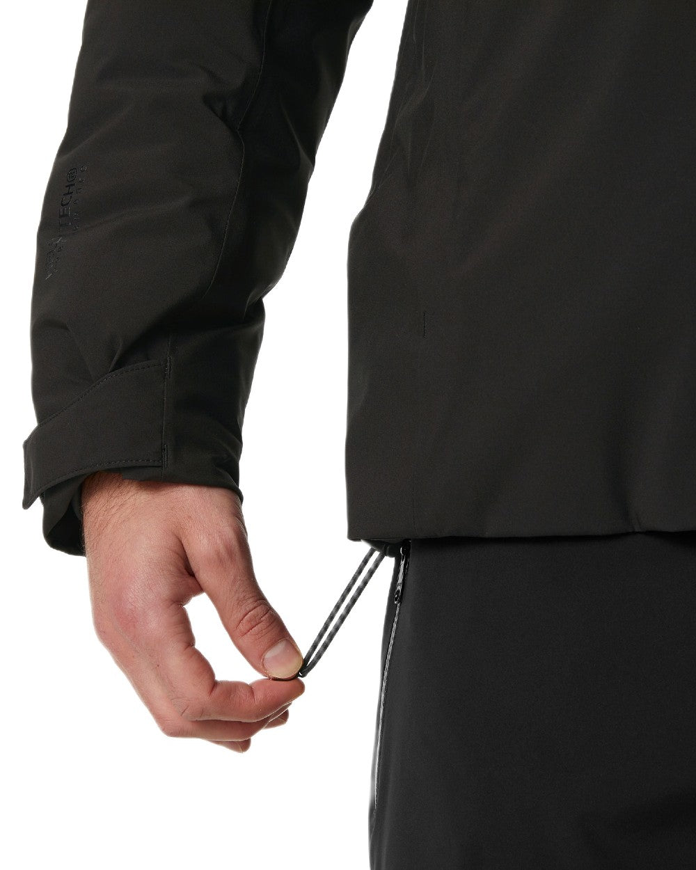 Black Coloured Helly Hansen Mens Carv Lifaloft 2.0 Jacket on white background