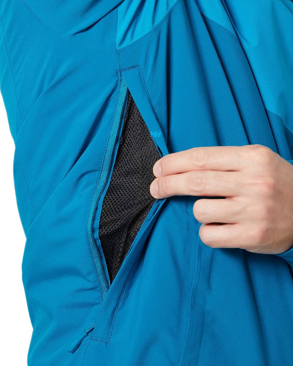 Cerulean Blue Coloured Helly Hansen Mens Carv Lifaloft 2.0 Jacket on white background
