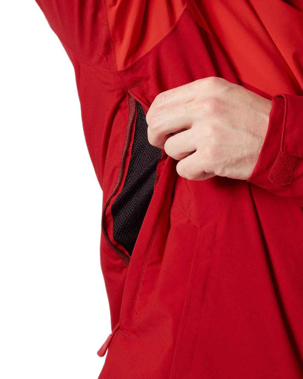 Red Coloured Helly Hansen Mens Carv Lifaloft 2.0 Jacket on white background