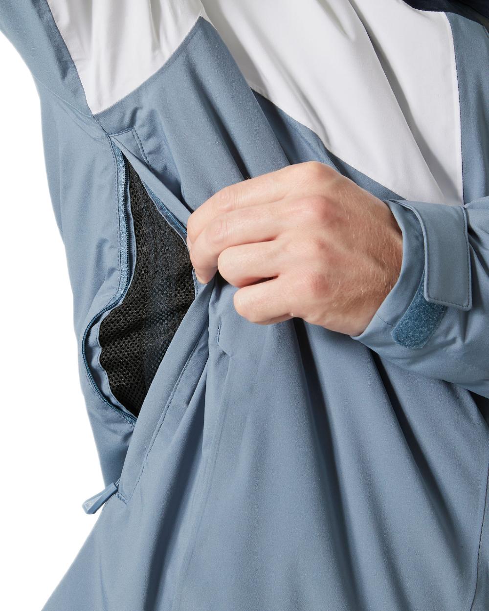 Washed Navy Coloured Helly Hansen Mens Carv Lifaloft 2.0 Jacket on white background