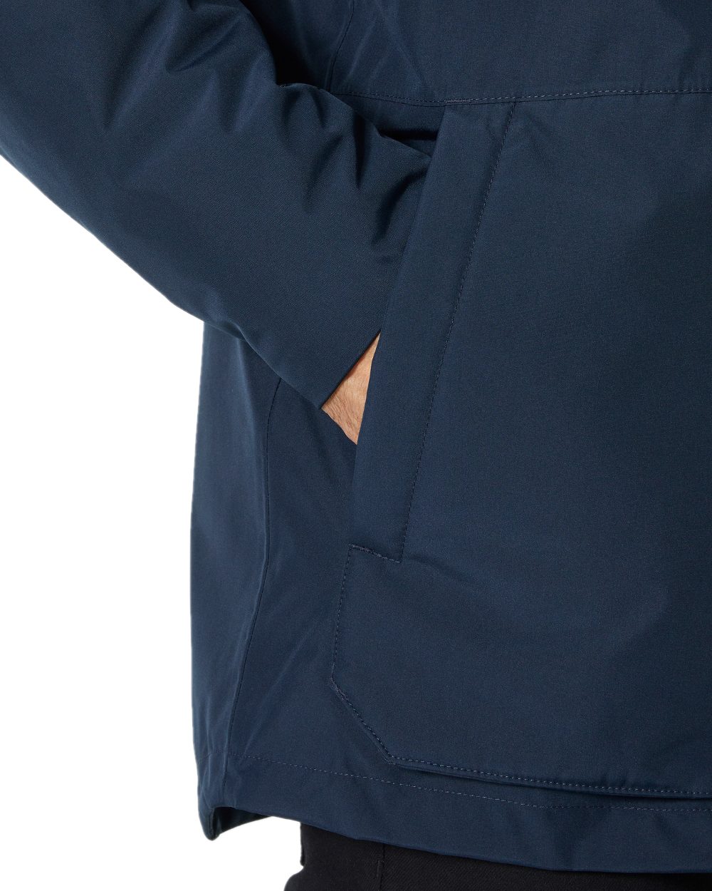 Navy coloured Helly Hansen Mens Coastal 3.0 Parka on white background