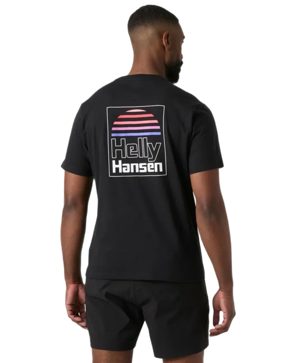 Black coloured Helly Hansen Mens Core Graphic T-Shirt 2.0 on white background