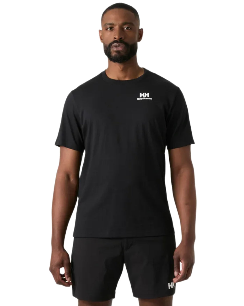 Black coloured Helly Hansen Mens Core Graphic T-Shirt 2.0 on white background