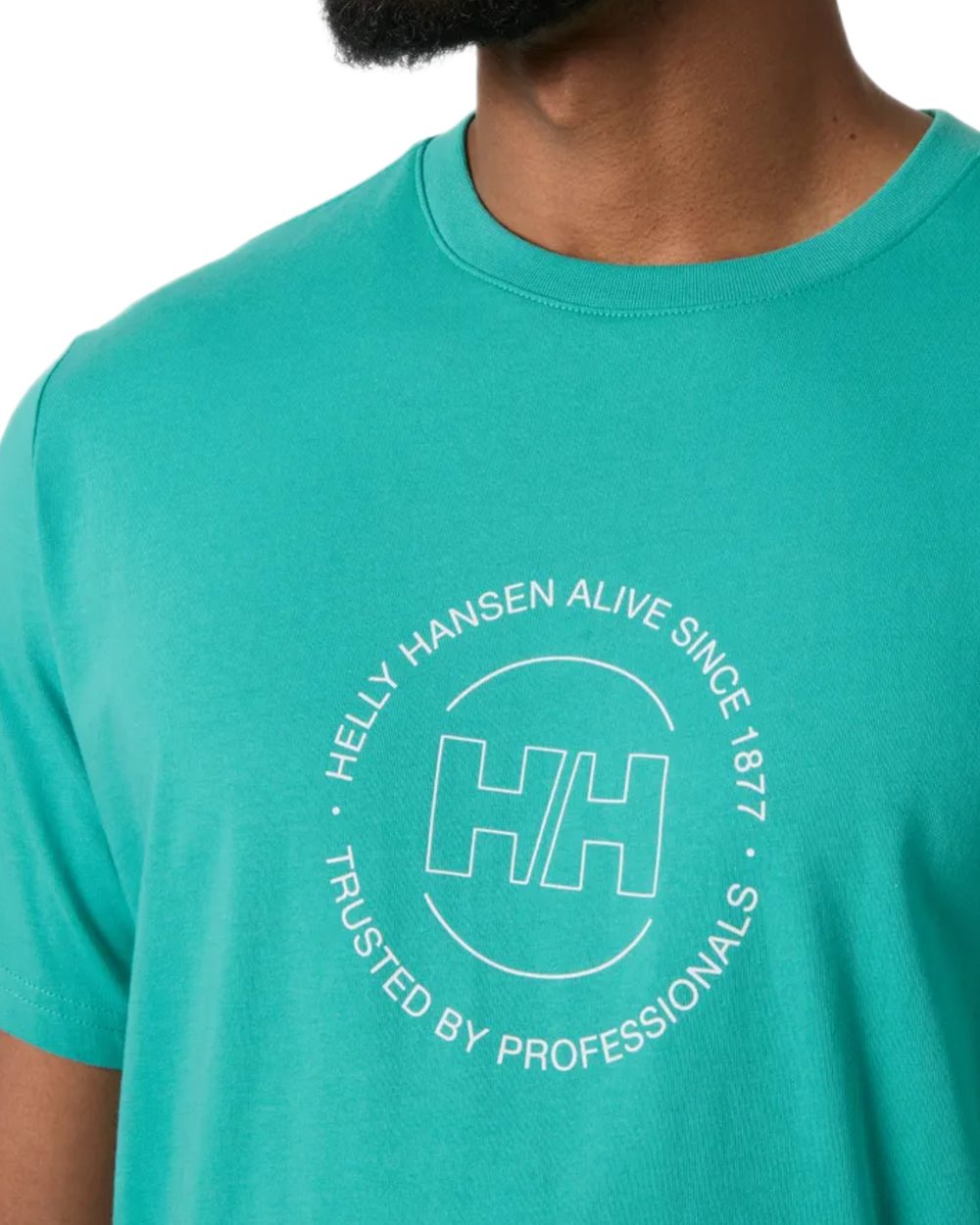 Dark Mint coloured Helly Hansen Mens Core Graphic T-Shirt 2.0 on white background