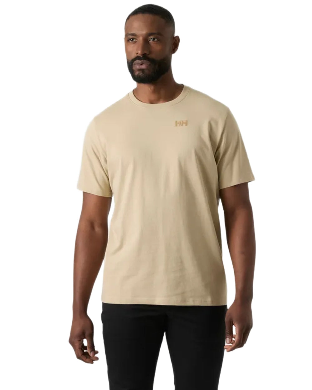 Khaki Sand coloured Helly Hansen Mens Core Graphic T-Shirt 2.0 on white background