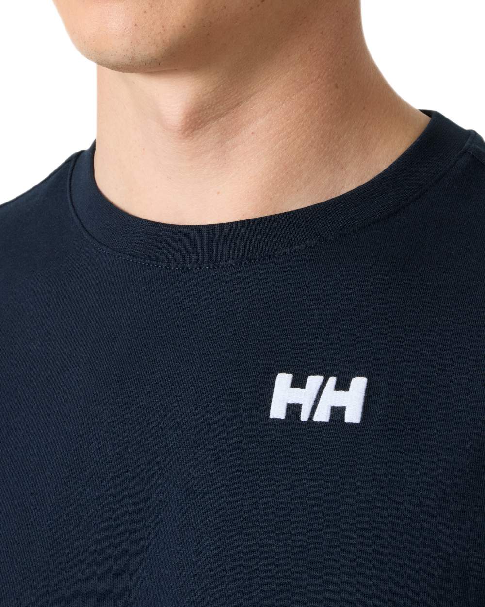 Navy coloured Helly Hansen Mens Core Graphic T-Shirt 2.0 on white background