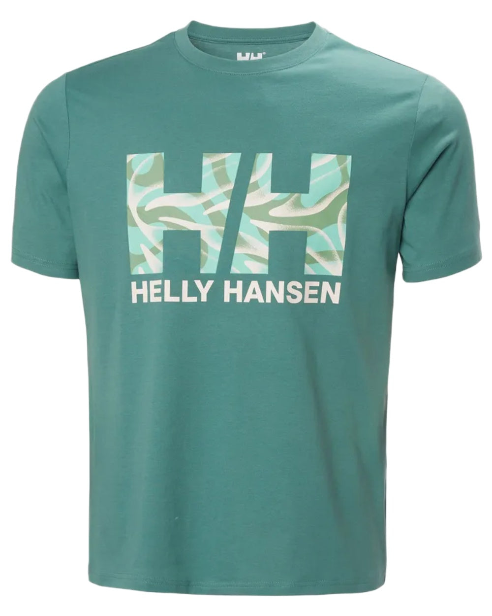 Opal Green coloured Helly Hansen Mens Core Graphic T-Shirt 2.0 on white background