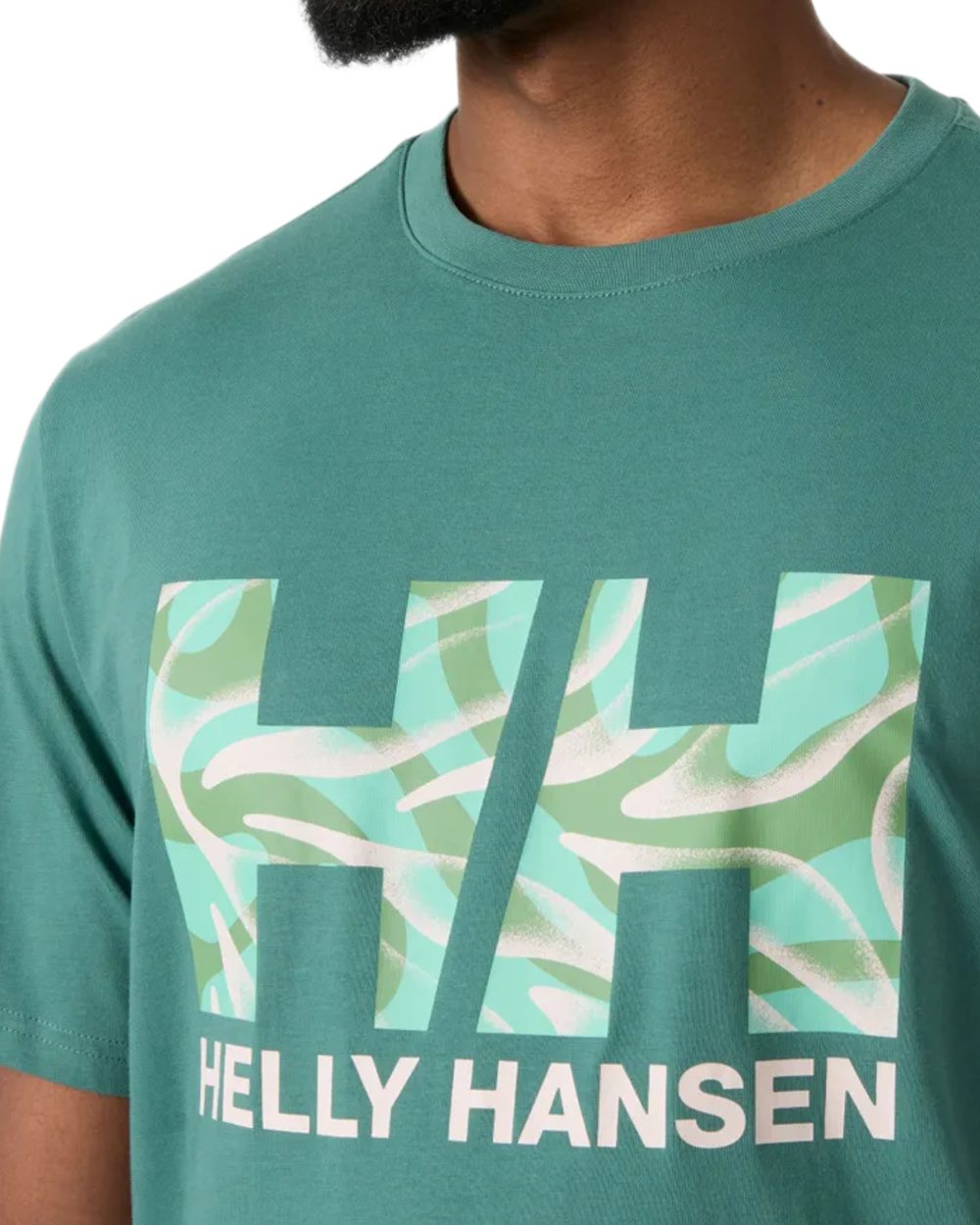 Opal Green coloured Helly Hansen Mens Core Graphic T-Shirt 2.0 on white background