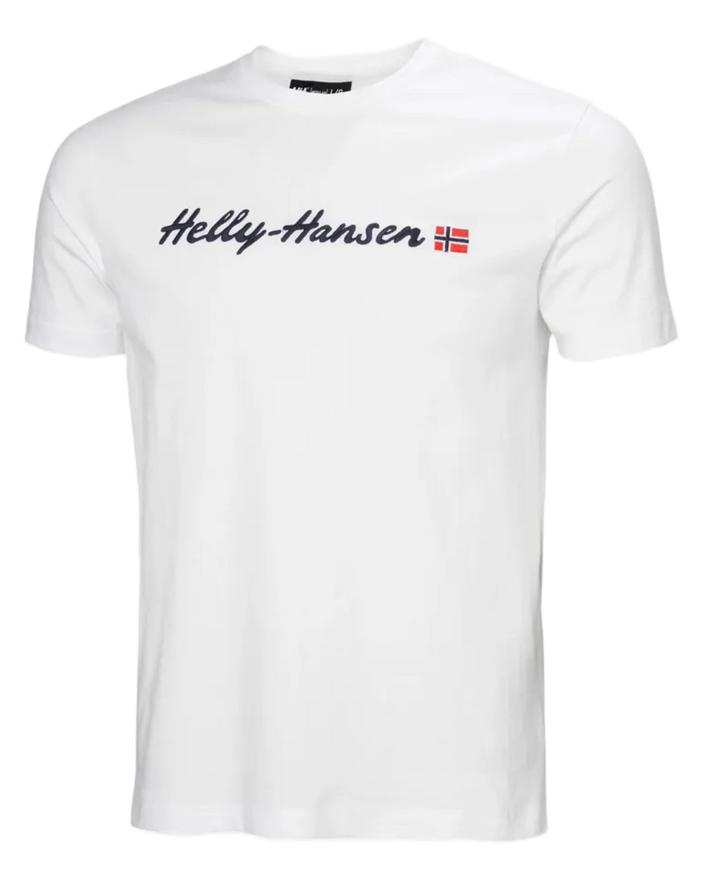 White coloured Helly Hansen Mens Core Graphic T-Shirt 2.0 on white background