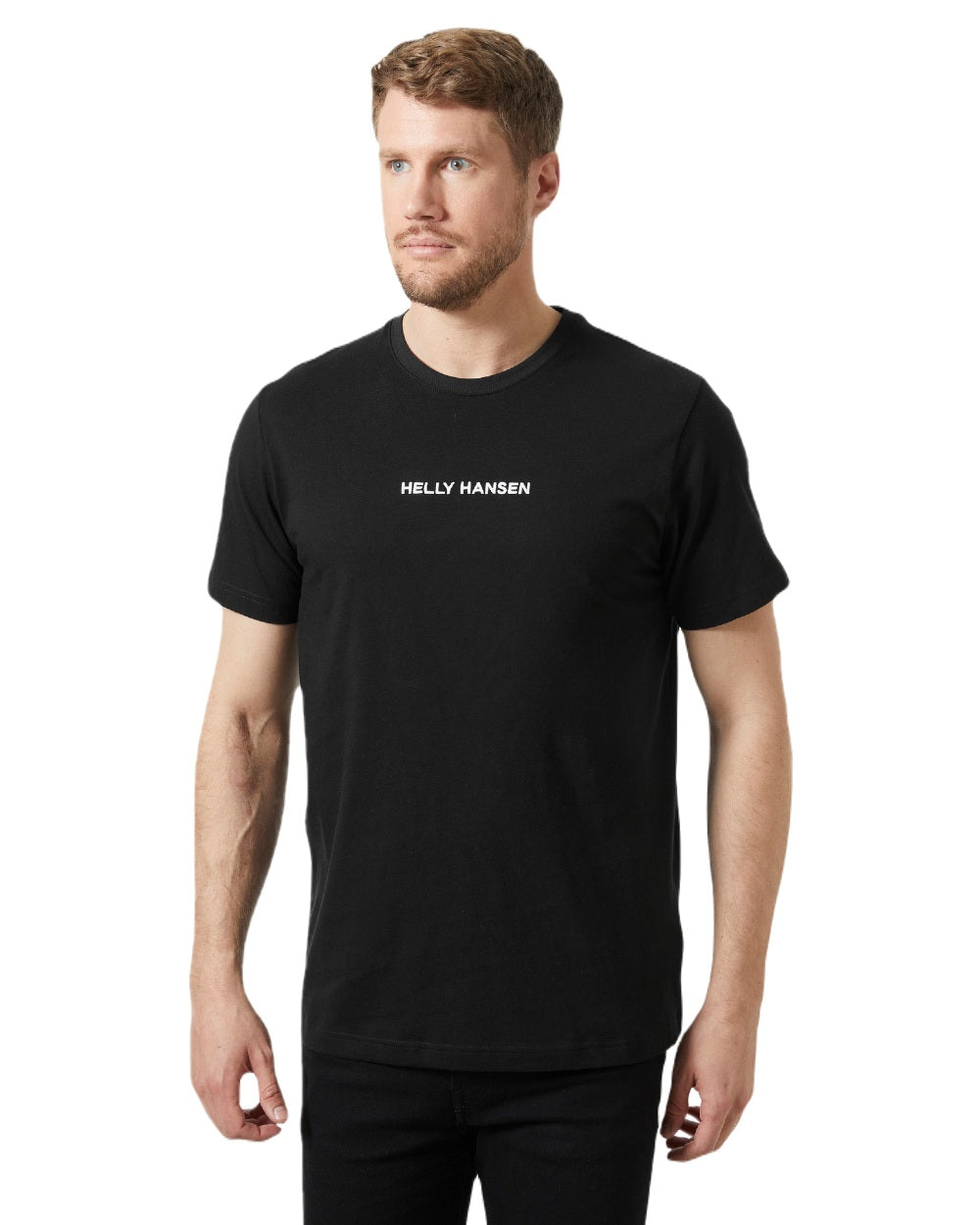 Black coloured Helly Hansen Mens Core T-Shirt 2.0 on white background