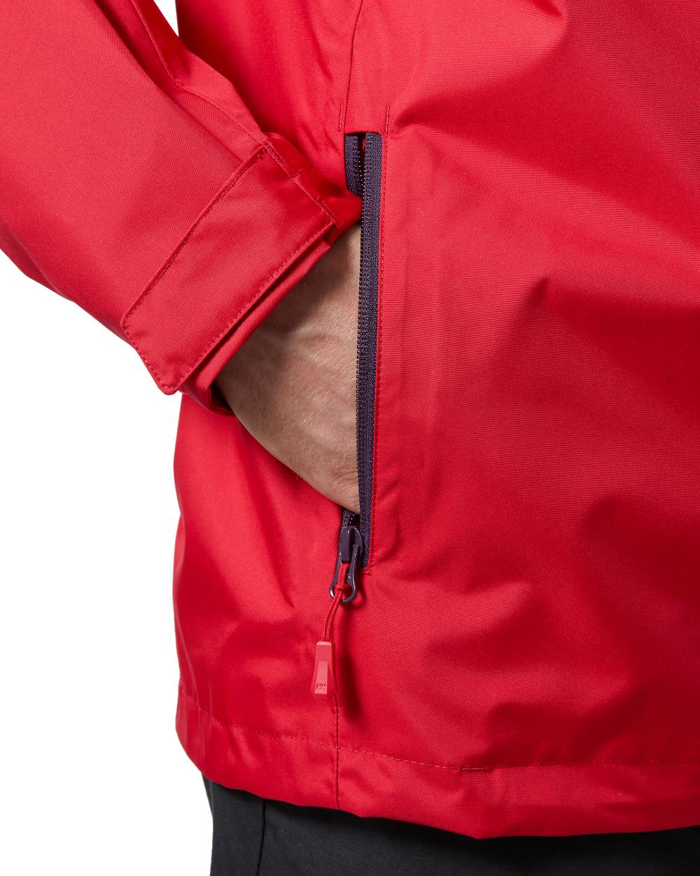 Red coloured Helly Hansen Mens Crew Hooded Jacket 2.0 on white background