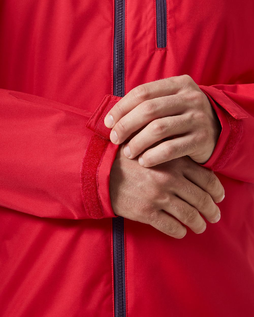 Red coloured Helly Hansen Mens Crew Hooded Jacket 2.0 on white background