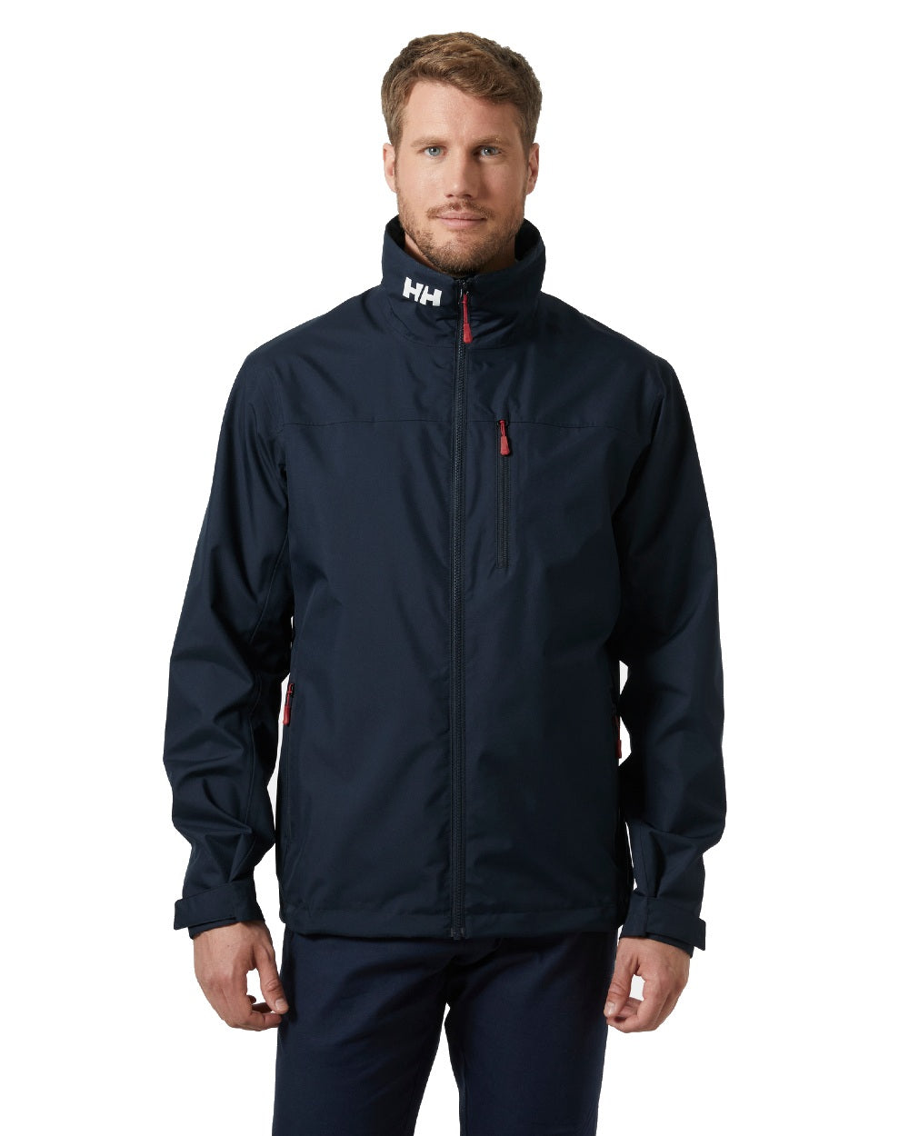 Navy coloured Helly Hansen Mens Crew Jacket 2.0 on white background