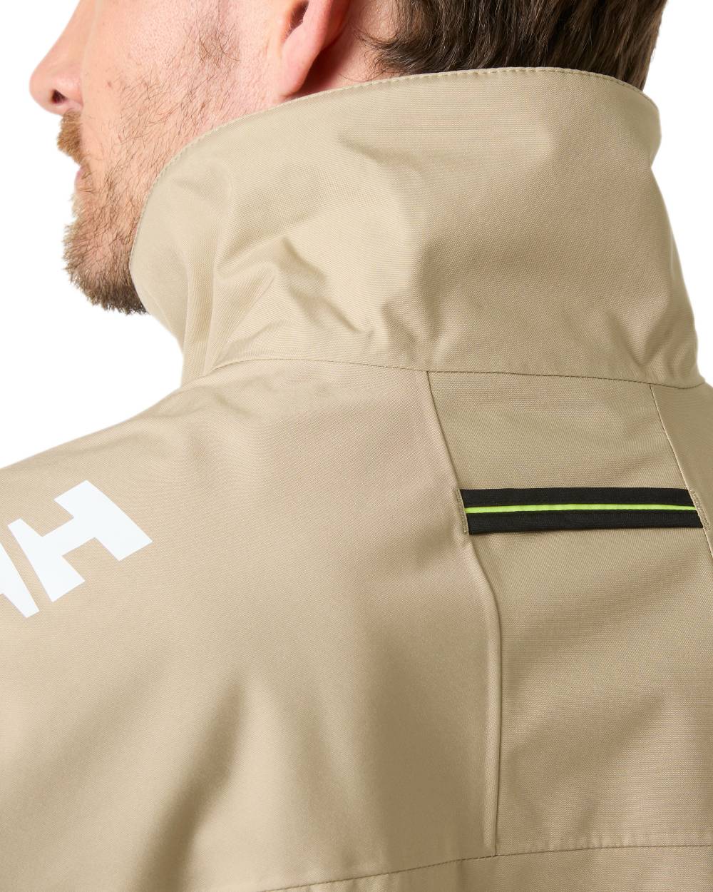 Pebble Coloured Helly Hansen Mens Crew Jacket 2.0 on white background