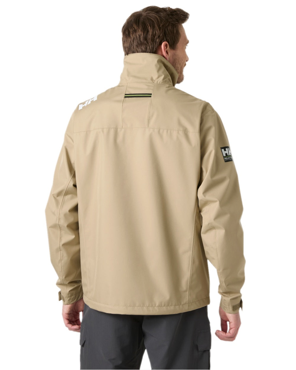 Pebble Coloured Helly Hansen Mens Crew Jacket 2.0 on white background