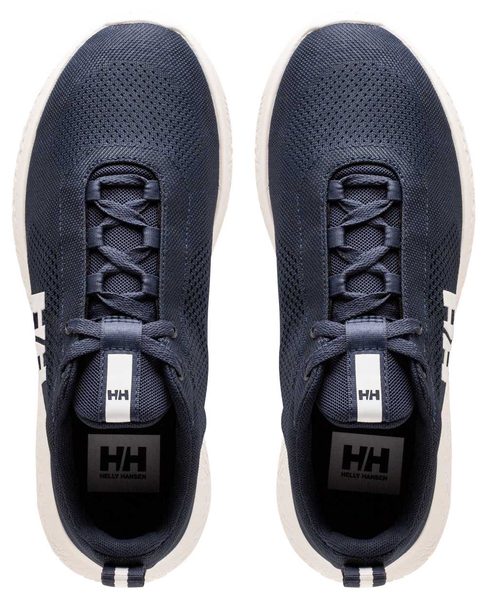 Navy White coloured Helly Hansen Mens Crew Light Casual Shoes on white background
