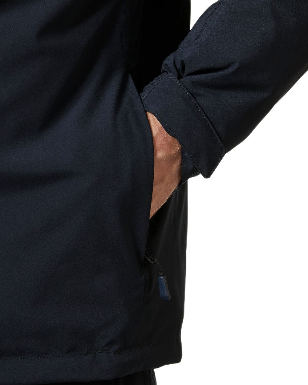 Navy Coloured Helly Hansen Mens Crewser Jacket on white background