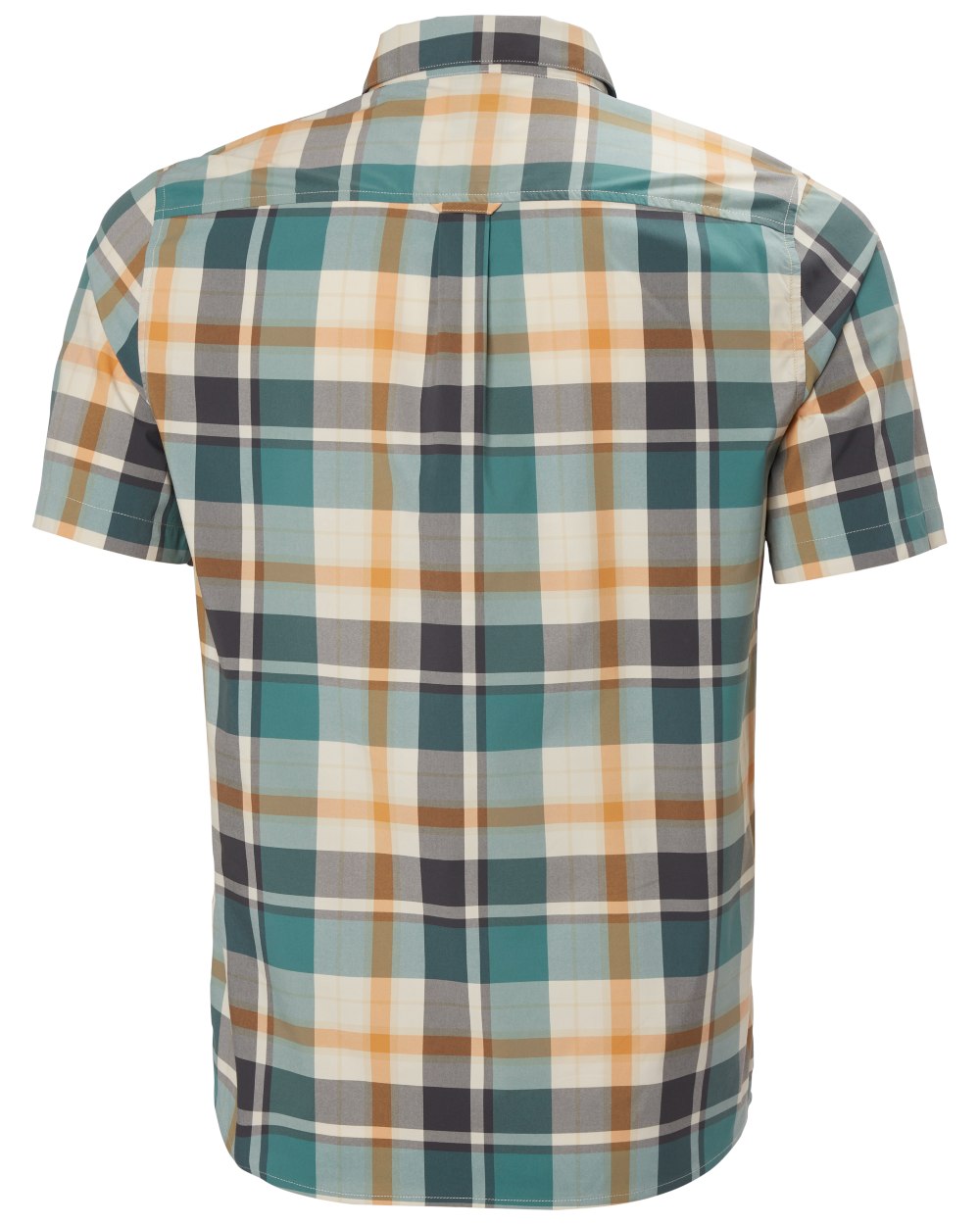 Opal Green Peak Plaid Coloured Helly Hansen Mens Fjord Quick Dry Short Sleeve Shirt 2.0 on White Background