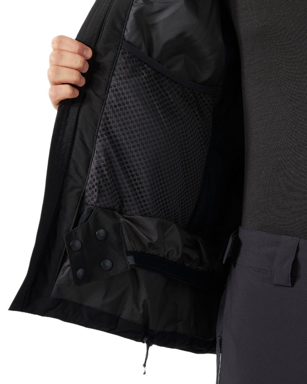 Black Coloured Helly Hansen Mens Gravity Jacket on white background