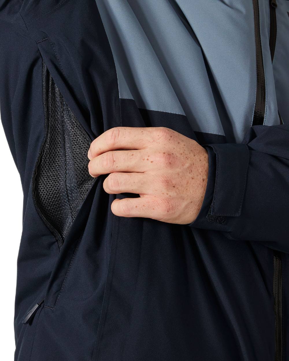 Navy Coloured Helly Hansen Mens Gravity Jacket on white background