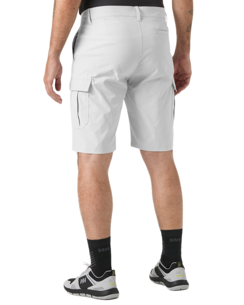 Grey Fog coloured Helly Hansen Mens HH Quick-Dry Cargo Shorts 11 on white background