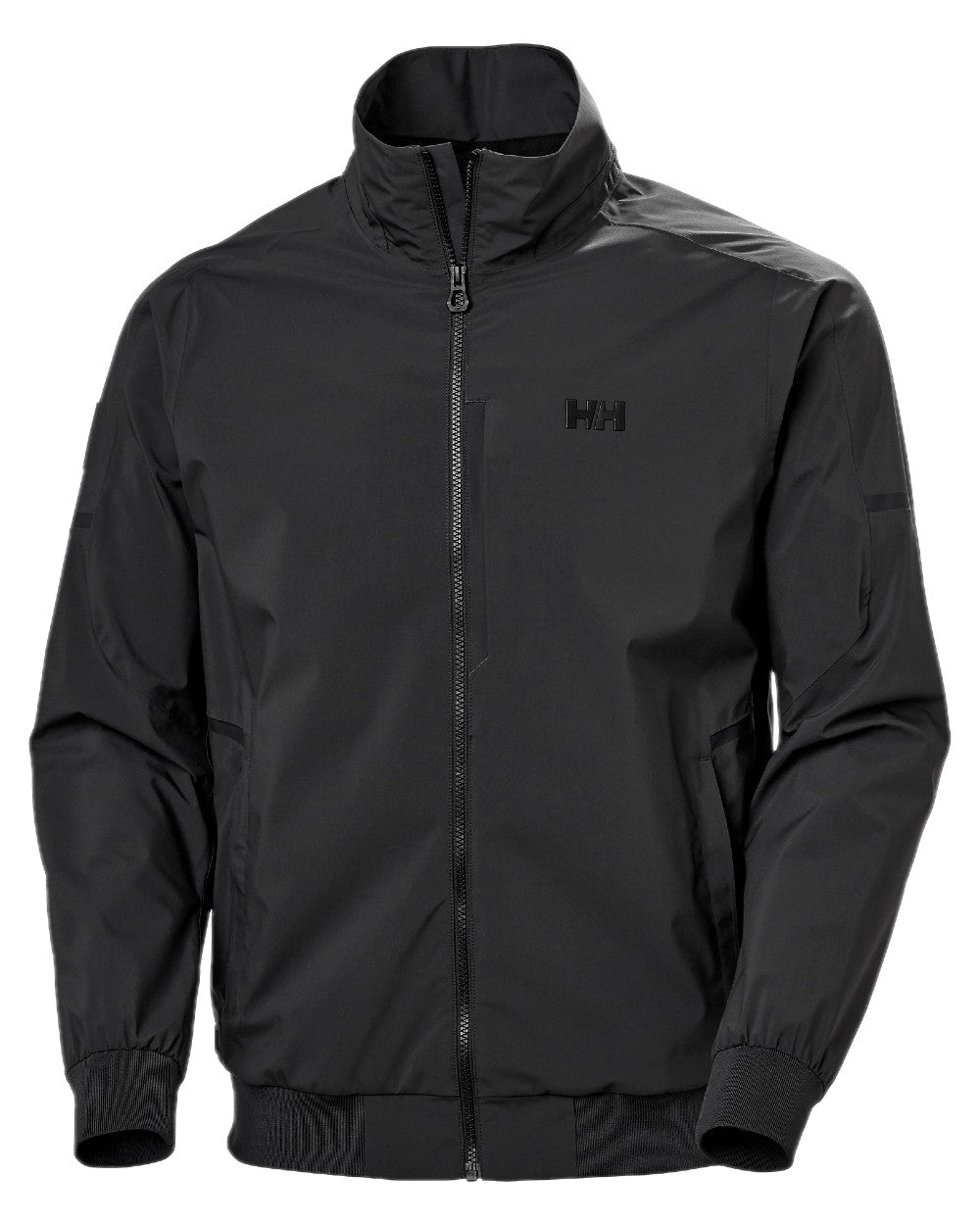 Ebony coloured Helly Hansen Mens HP Racing Bomber Jacket 3.0 on white background