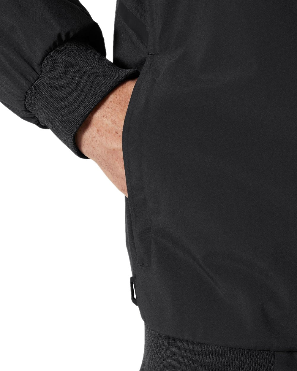 Ebony coloured Helly Hansen Mens HP Racing Bomber Jacket 3.0 on white background