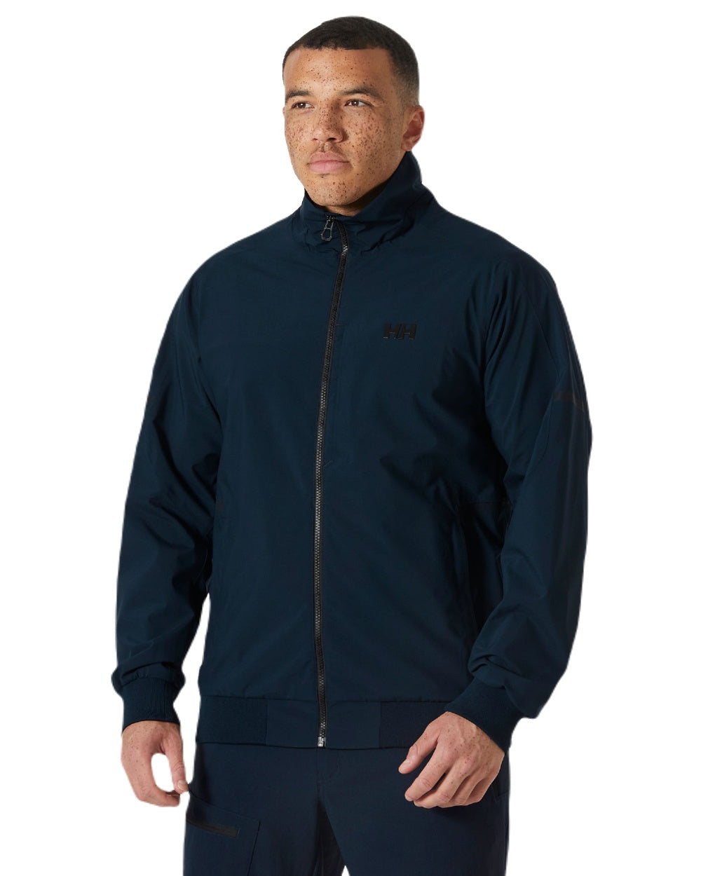 Navy coloured Helly Hansen Mens HP Racing Bomber Jacket 3.0 on white background
